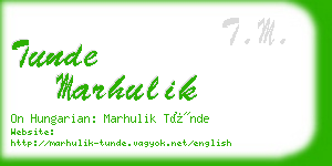 tunde marhulik business card